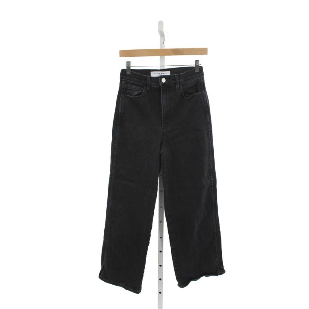 A Piece Apart Womens Wide-Leg Black Cotton Jeans High Rise Size 28